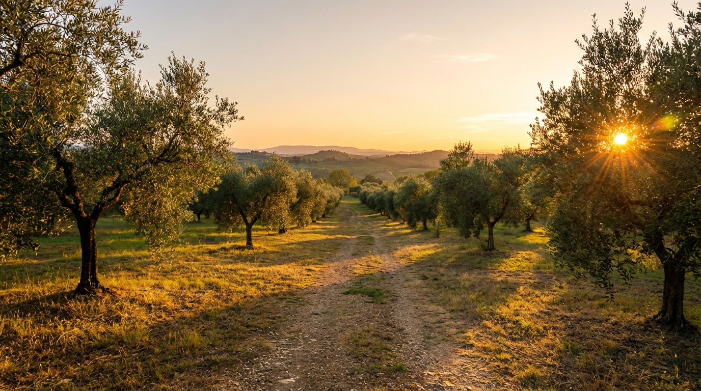Uliveto al tramonto
